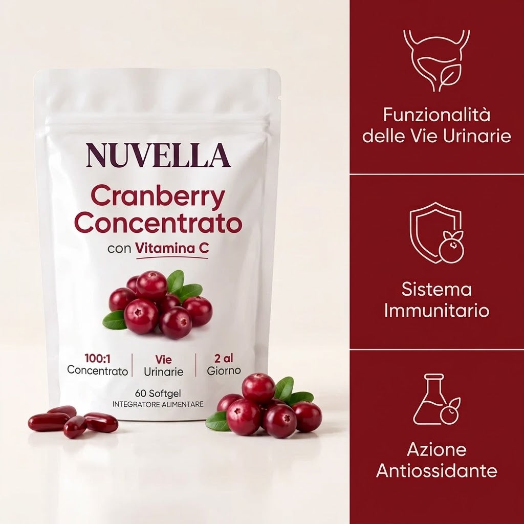 Cranberry Concentrato in Softgel (40.000 mg*) – Integratore per le Vie Urinarie