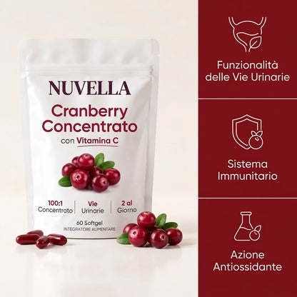 Cranberry Concentrato in Softgel (40.000 mg*) – Integratore per le Vie Urinarie